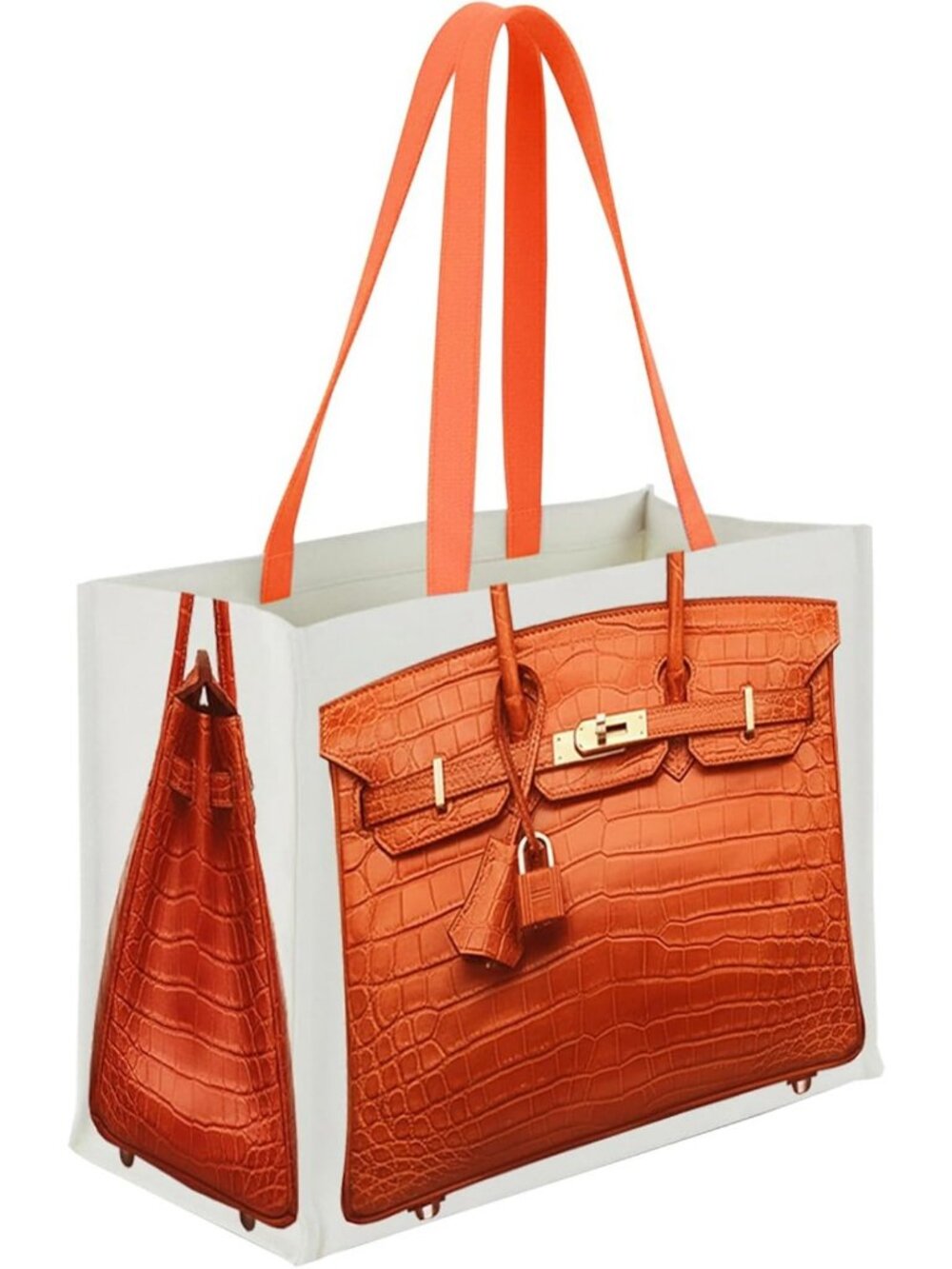 Stylish Canvas Tote Bag with Luxury Print – Fun Gift for Women, Foldable